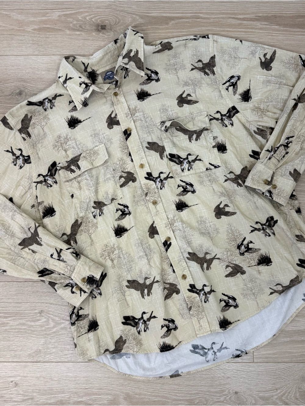 Shaver Lake Vintage Duck Waterfowl Outdoorsman Button Down Shirt